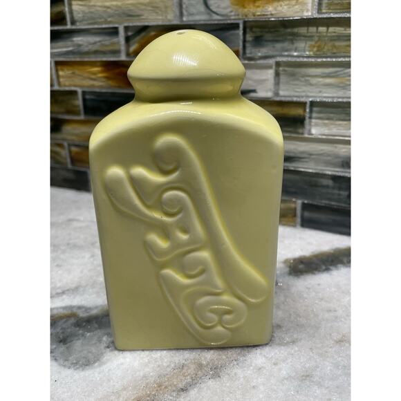 Vintage Yellow Ceramic Talc Powder Dispenser Bradshaw International MCM - Picture 1 of 6